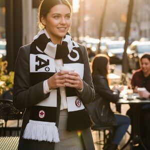 NWT Hudson’s Bay Team Canada Olympics Scarf In Black & White